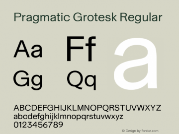 Pragmatic Grotesk Version 1.000图片样张