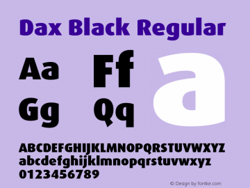 Dax Black Regular 001.000 Font Sample