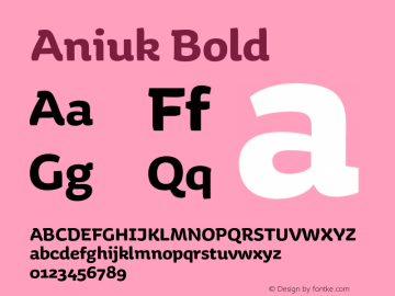 Aniuk Bold Version 2.004图片样张