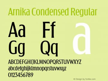 Arnika Condensed Regular Version 1.007图片样张