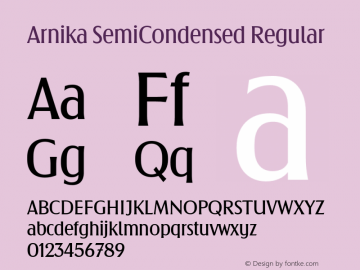 Arnika SemiCondensed Regular Version 1.007图片样张