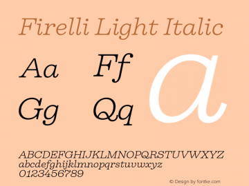 Firelli Light Italic Version 1.006图片样张