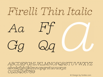 Firelli Thin Italic Version 1.006图片样张