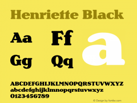 Henriette Black Version 2.001;PS 002.001;hotconv 1.0.88;makeotf.lib2.5.64775图片样张