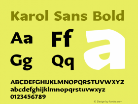 Karol Sans Bold Version 1.000;PS 001.000;hotconv 1.0.88;makeotf.lib2.5.64775图片样张