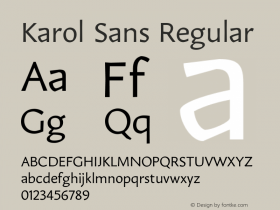 Karol Sans Regular Version 1.000;PS 001.000;hotconv 1.0.88;makeotf.lib2.5.64775图片样张