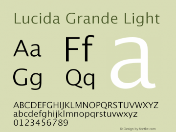 Lucida Grande Light Version 1.00; Mac Apple Fonts图片样张