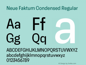 NeueFaktum-CondensedRegular Version 1.000图片样张