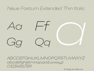 NeueFaktum-ExtendedThinItalic Version 1.000图片样张