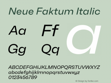 NeueFaktum-Italic Version 1.000图片样张