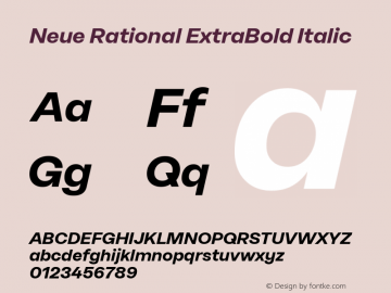 Neue Rational ExtraBold Italic Version 1.000图片样张