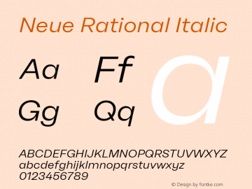 Neue Rational Italic Version 1.000图片样张