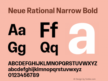 Neue Rational Narrow Bold Version 1.000图片样张