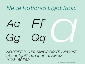 NeueRational-LightItalic Version 1.000图片样张