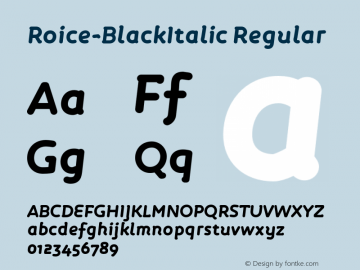 Roice-BlackItalic Regular 004.460图片样张