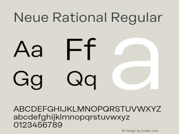 NeueRational-Regular Version 1.000图片样张