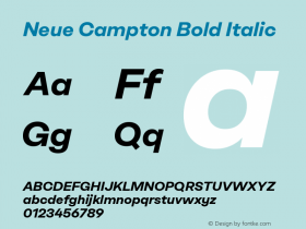 Neue Campton Bold Italic Version 1.000图片样张