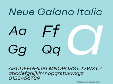 Neue Galano Italic Version 1.000图片样张