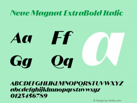 Neue Magnat ExtraBold Italic Version 1.000图片样张