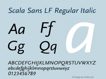 Scala Sans LF Regular Italic 001.000 Font Sample