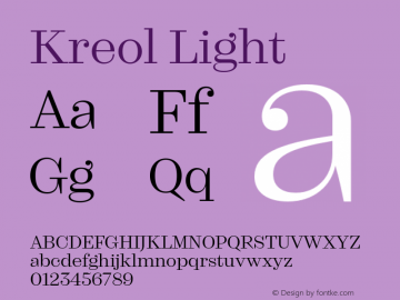 Kreol-Light Version 1.000图片样张