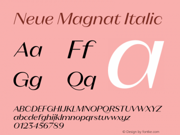 NeueMagnat-Italic Version 1.000图片样张