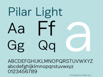 Pilar Light Version 1.000;hotconv 1.0.109;makeotfexe 2.5.65596图片样张
