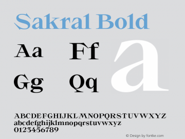 Sakral Bold Version 1.000;hotconv 1.0.109;makeotfexe 2.5.65596图片样张