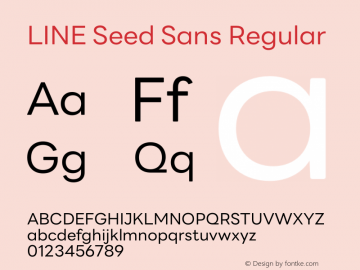 LINE Seed Sans Regular Version 1.001图片样张