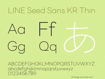 LINE Seed Sans KR Thin Version 1.000图片样张