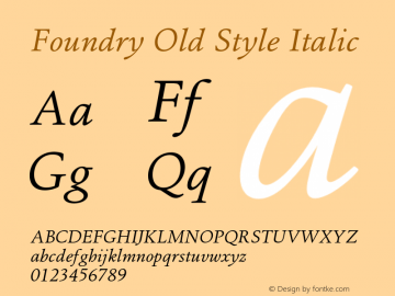 Foundry Old Style Normal Italic Version 1.000图片样张