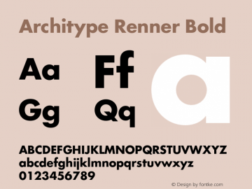 Architype Renner Bold Version 001.000图片样张