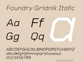 Foundry Gridnik Italic Version 1.000图片样张