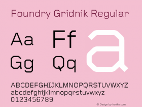 Foundry Gridnik Regular Version 1.000图片样张