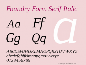 Foundry Form Serif Book Italic 001.000图片样张