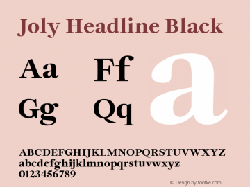 Joly Headline Black Version 2.000;FEAKit 1.0图片样张