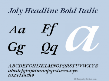 JolyHeadline-BoldItalic Version 2.000;FEAKit 1.0图片样张