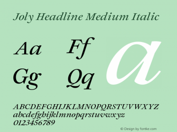 JolyHeadline-MediumItalic Version 2.000;FEAKit 1.0图片样张