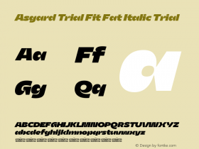 Asgard Trial Fit Fat Italic Trial Version 2.003图片样张