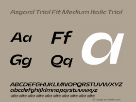 Asgard Trial Fit Medium Italic Trial Version 2.003图片样张