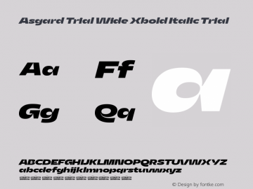 Asgard Trial Wide Xbold Italic Trial Version 2.003图片样张