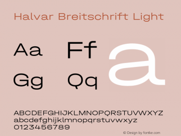 Halvar-BreitschriftLight Version 1.000;hotconv 1.0.109;makeotfexe 2.5.65596图片样张