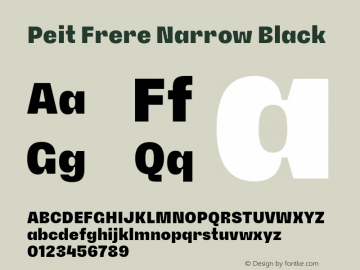 PeitFrere-NarrowBlack Version 1.000;FEAKit 1.0图片样张