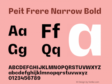 PeitFrere-NarrowBold Version 1.000;FEAKit 1.0图片样张