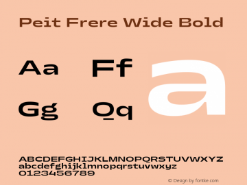 Peit Frere Wide Bold Version 1.000;FEAKit 1.0图片样张