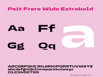 Peit Frere Wide Extrabold Version 1.000;FEAKit 1.0图片样张