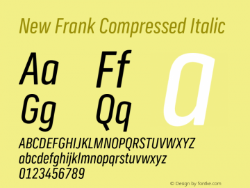 New Frank Compressed Italic Version 2.101;FEAKit 1.0图片样张