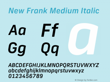 New Frank Medium Italic Version 2.101;FEAKit 1.0图片样张