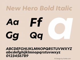 New Hero Bold Italic Version 2.002;FEAKit 1.0图片样张