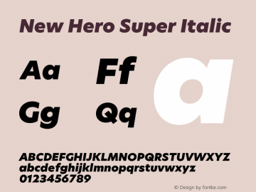 New Hero Super Italic Version 2.002;FEAKit 1.0图片样张